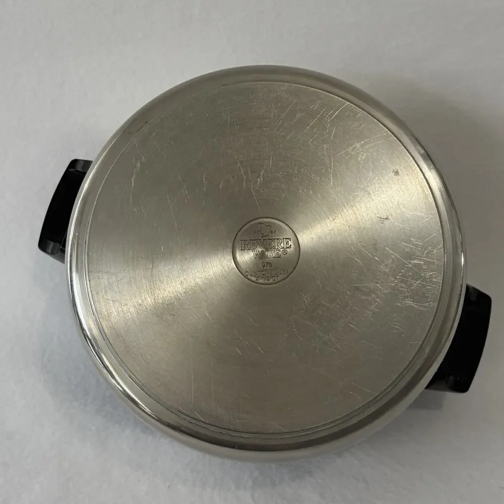 Revere Ware 1801 4 1/2 Qt Stainless Steel Stock Pot with Lid 97B